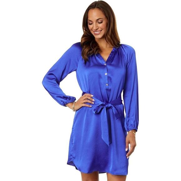 Lilly Pulitzer Dresses & Skirts - Lilly Pulitzer Saige Long Sleeve Dress Alba Blue Size Large